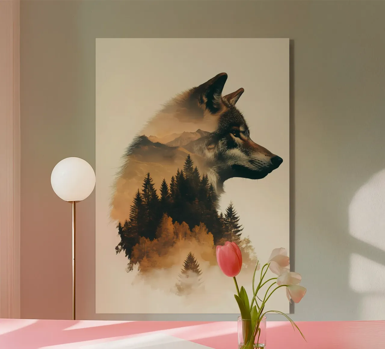 Animale lupo plexiglass da Pierre Walton