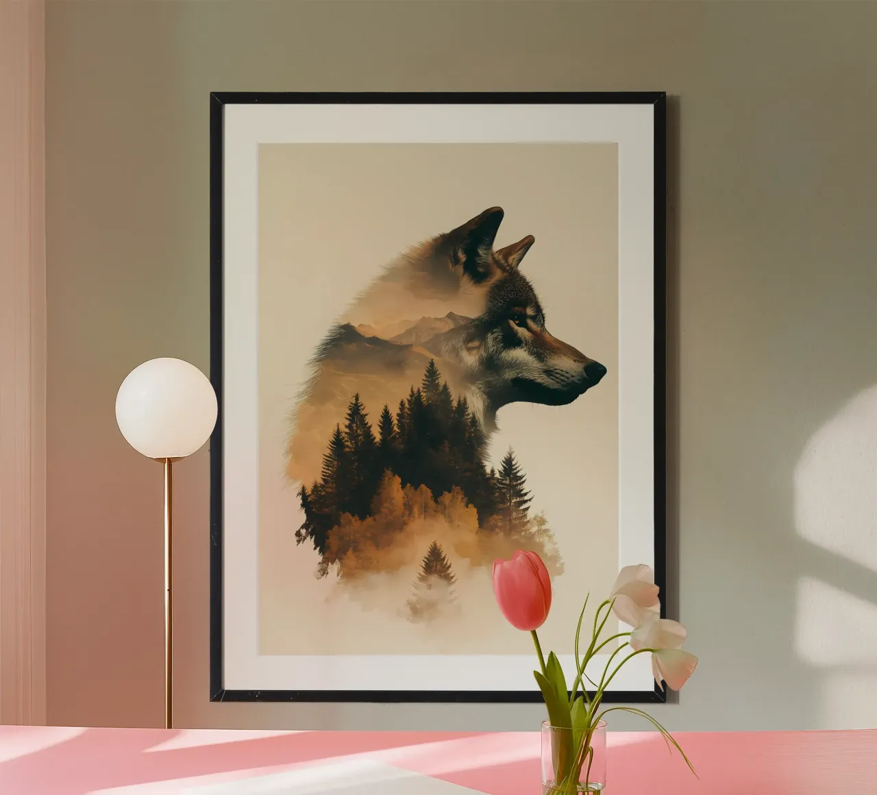 Animale lupo carta hahnemühle da Pierre Walton