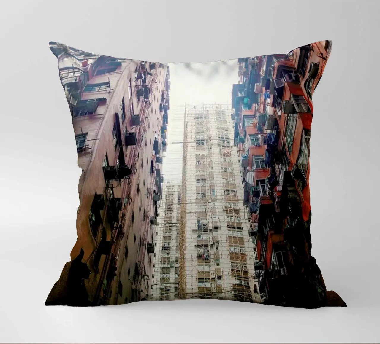 Hong Kong Architecture decorative cushion by Marc Schulthess
