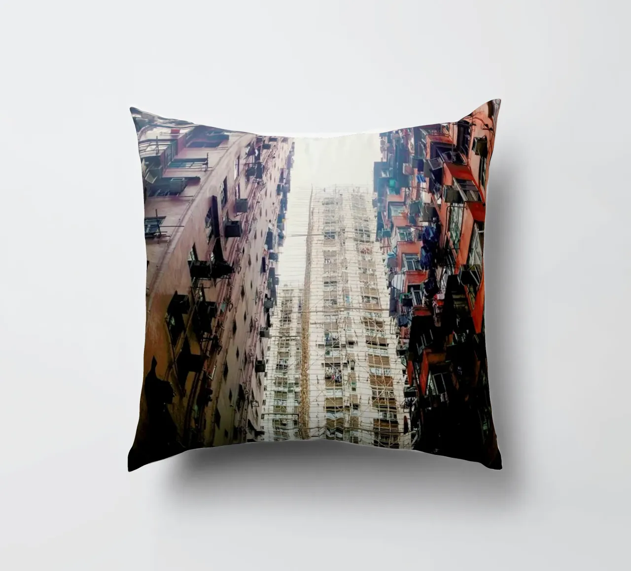 Hong Kong Architecture decorative cushion by Marc Schulthess
