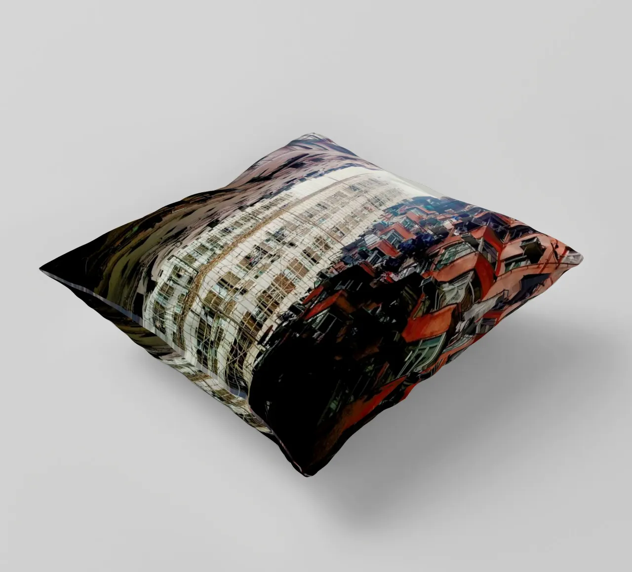 Hong Kong Architecture decorative cushion by Marc Schulthess