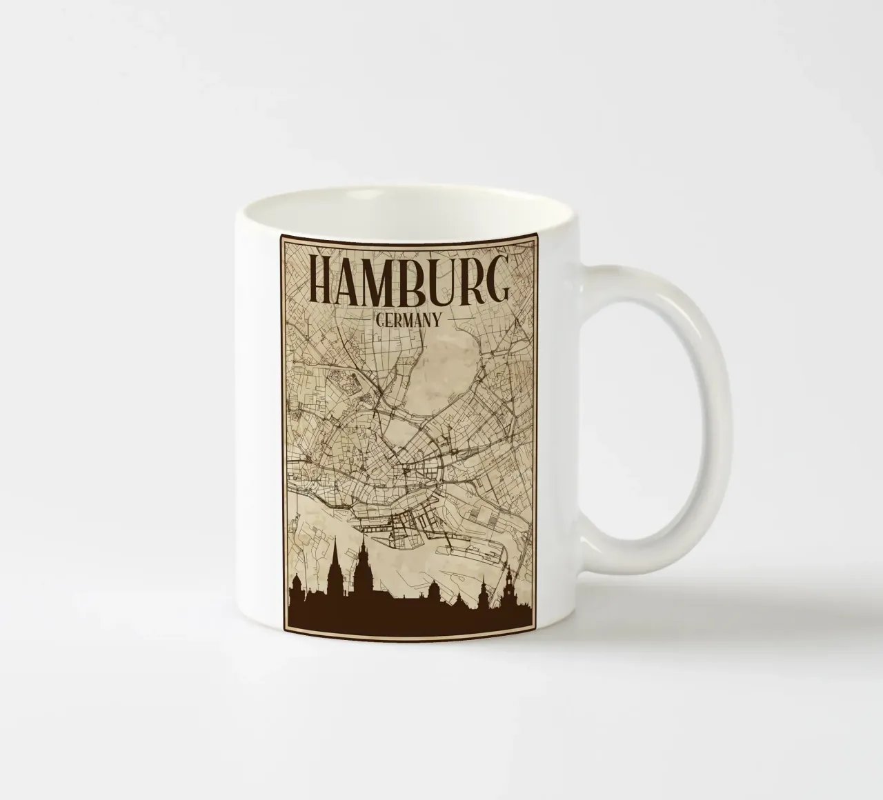 Amburgo Mappa Skyline tazza in ceramica da Christopher Adams