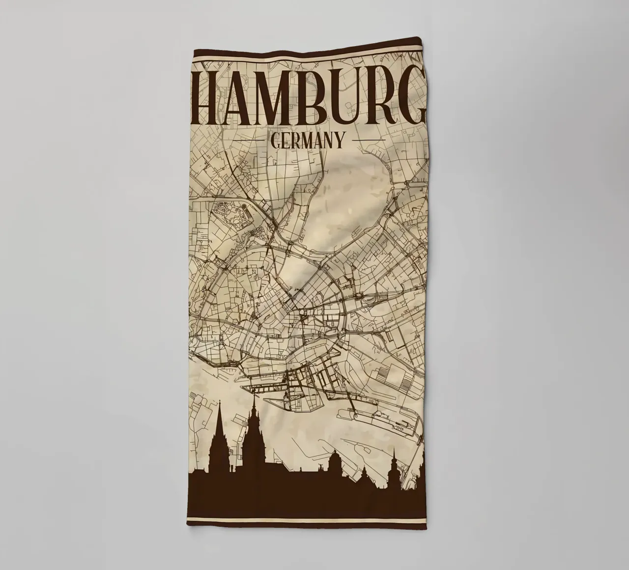 Amburgo Mappa Skyline asciugamano da bagno da Christopher Adams