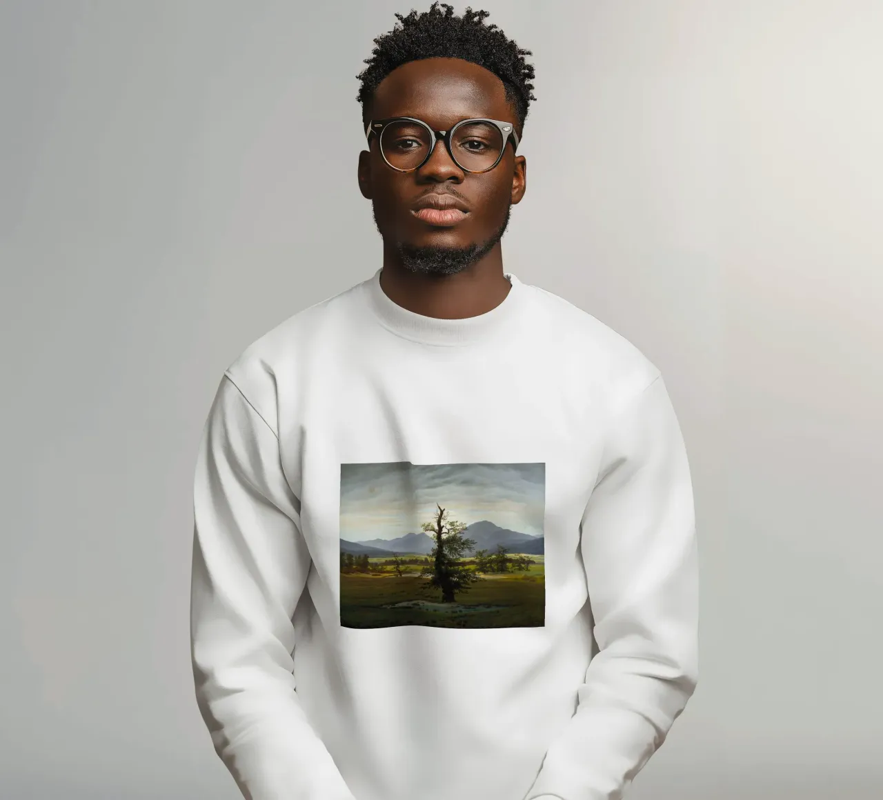 Caspar David Friedrich - The Lone Tree sweatshirt by Timeless Artworks