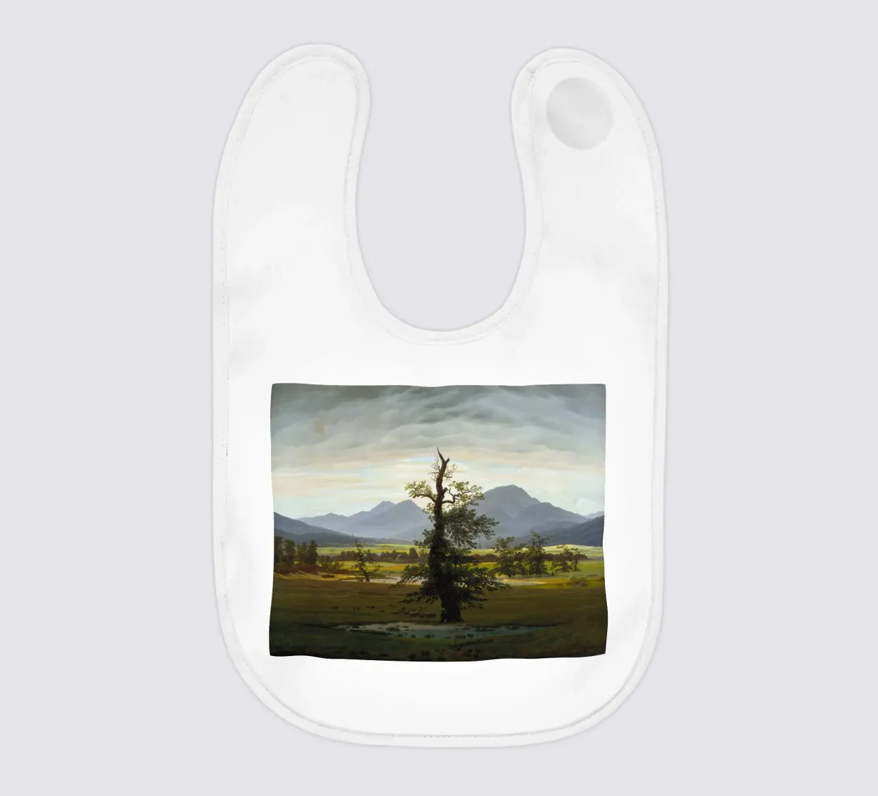 Caspar David Friedrich - The Lone Tree baby bib by Timeless Artworks