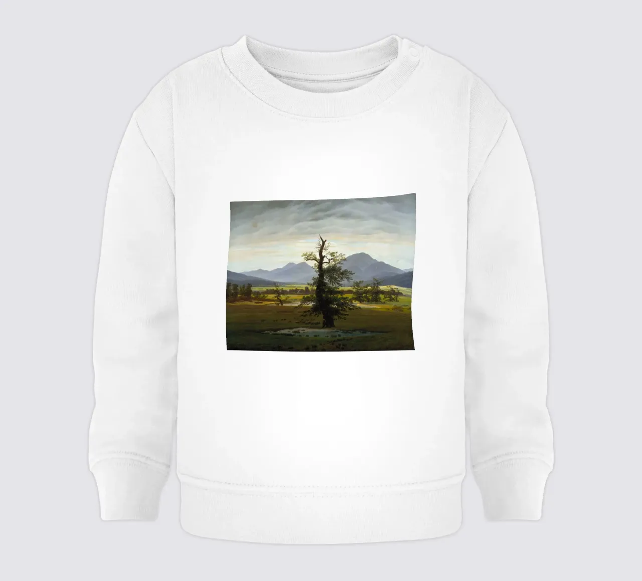 Caspar David Friedrich - The Lone Tree baby sweatshirt by Timeless Artworks