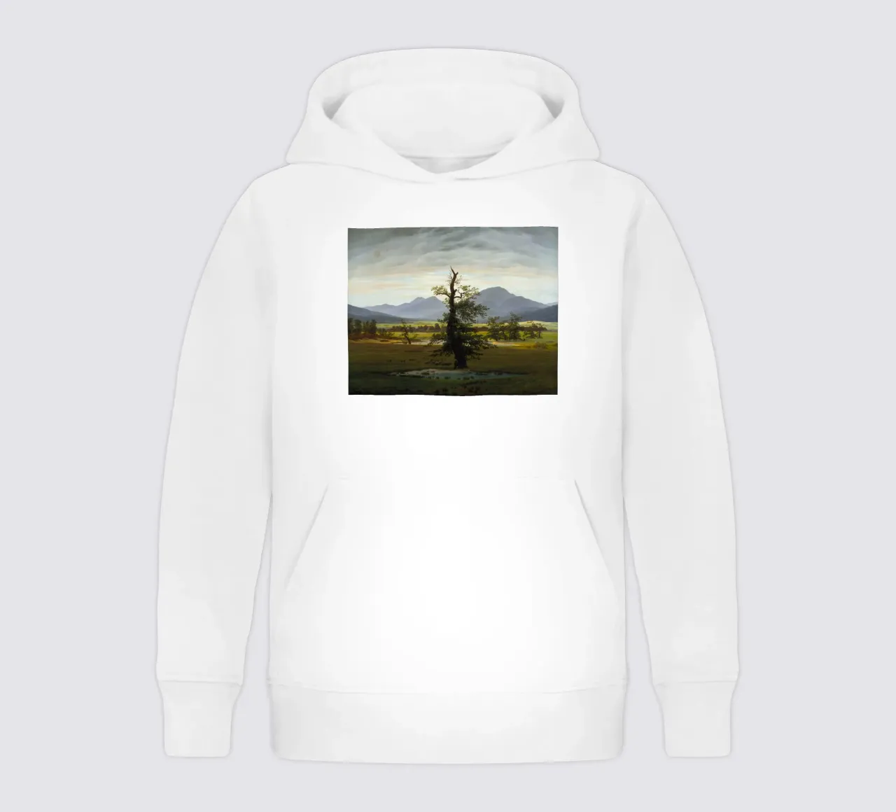 Caspar David Friedrich - The Lone Tree kids hoodie by Timeless Artworks