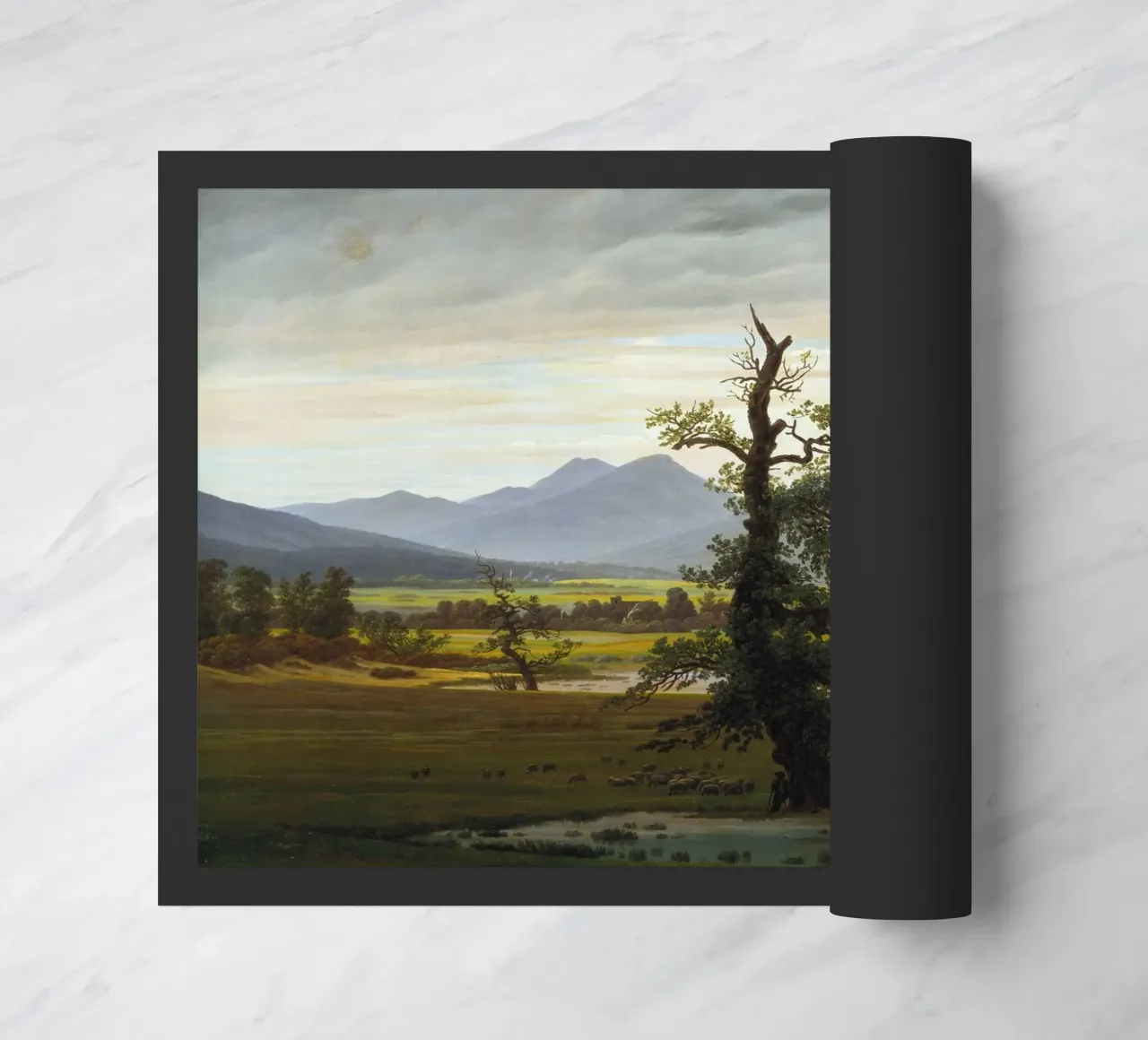 Caspar David Friedrich - The Lone Tree doormat by Timeless Artworks