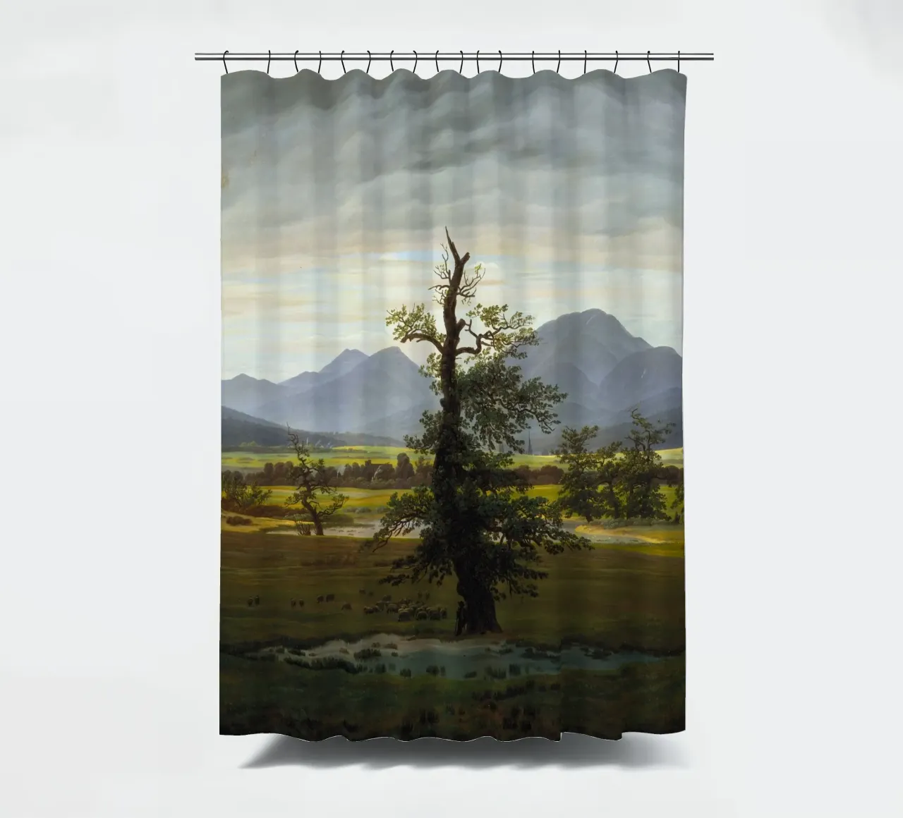 Caspar David Friedrich - The Lone Tree shower curtain by Timeless Artworks
