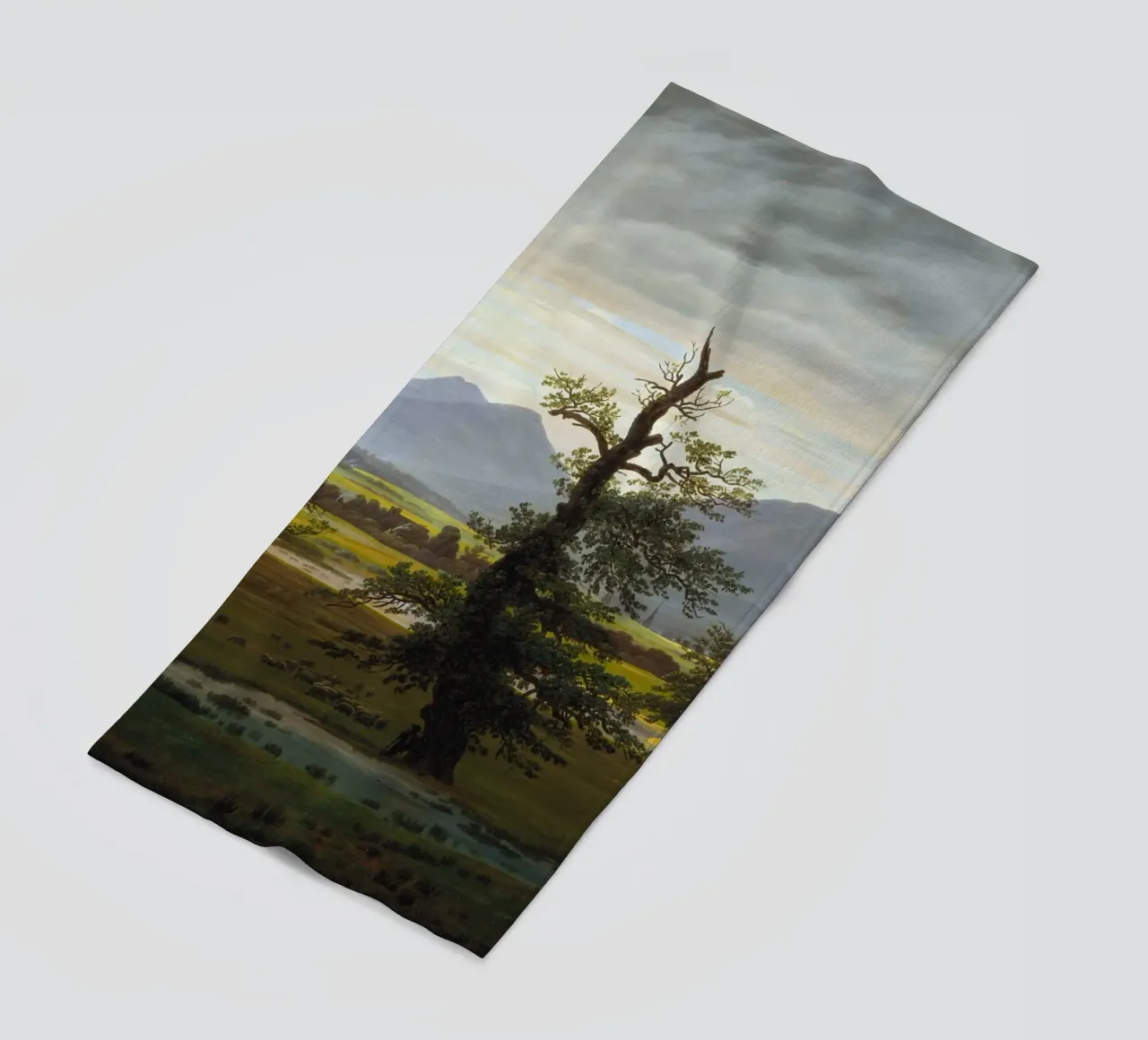 Caspar David Friedrich - The Lone Tree beach towel by Timeless Artworks