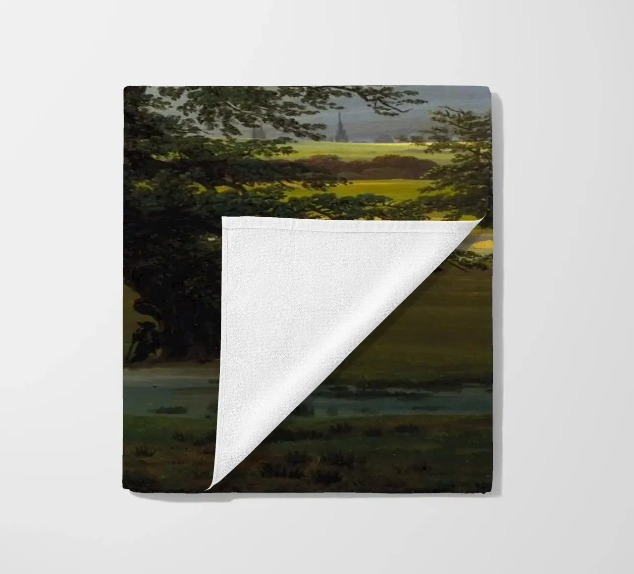 Caspar David Friedrich - The Lone Tree beach towel by Timeless Artworks