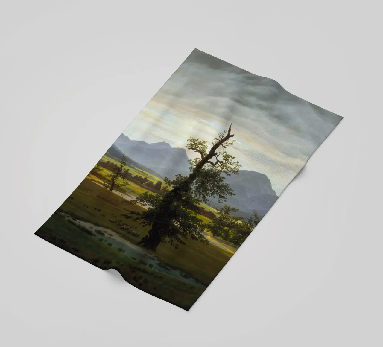 Caspar David Friedrich - The Lone Tree beach towel by Timeless Artworks