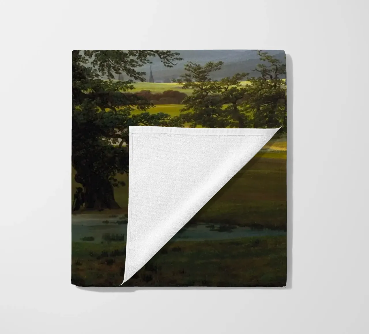 Caspar David Friedrich - The Lone Tree beach towel by Timeless Artworks