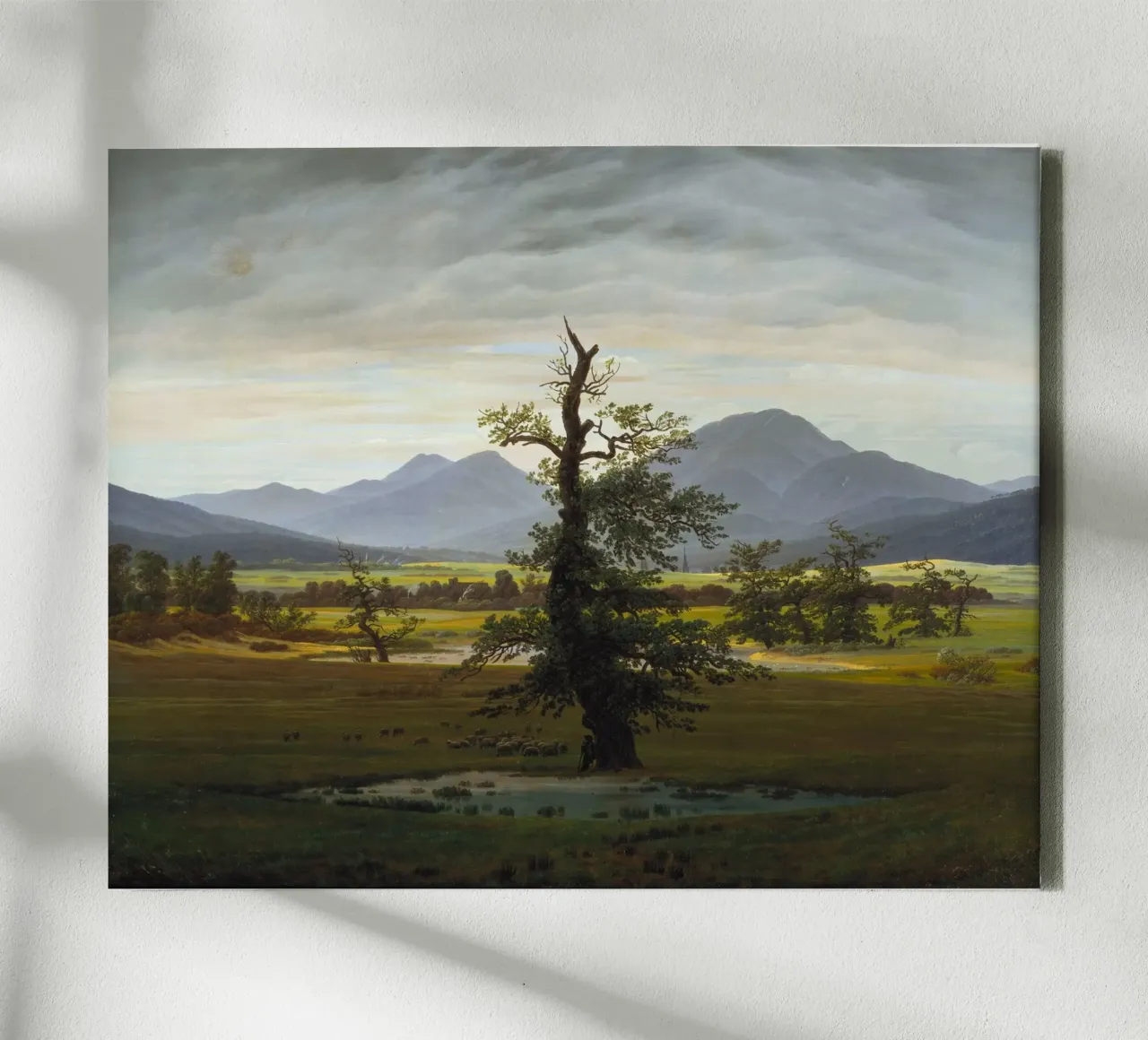 Caspar David Friedrich - The Lone Tree canvas with Floater frame by Timeless Artworks