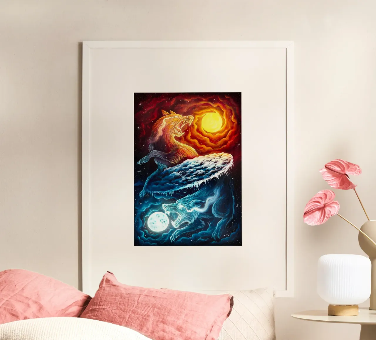 Animale lupo poster con telaio in alluminio da Pierre Walton