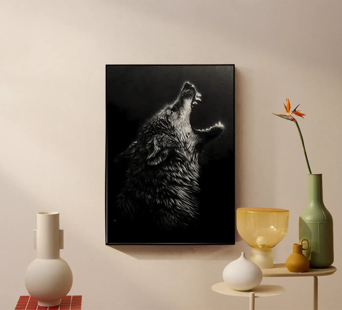 Animale lupo plexiglass da Pierre Walton