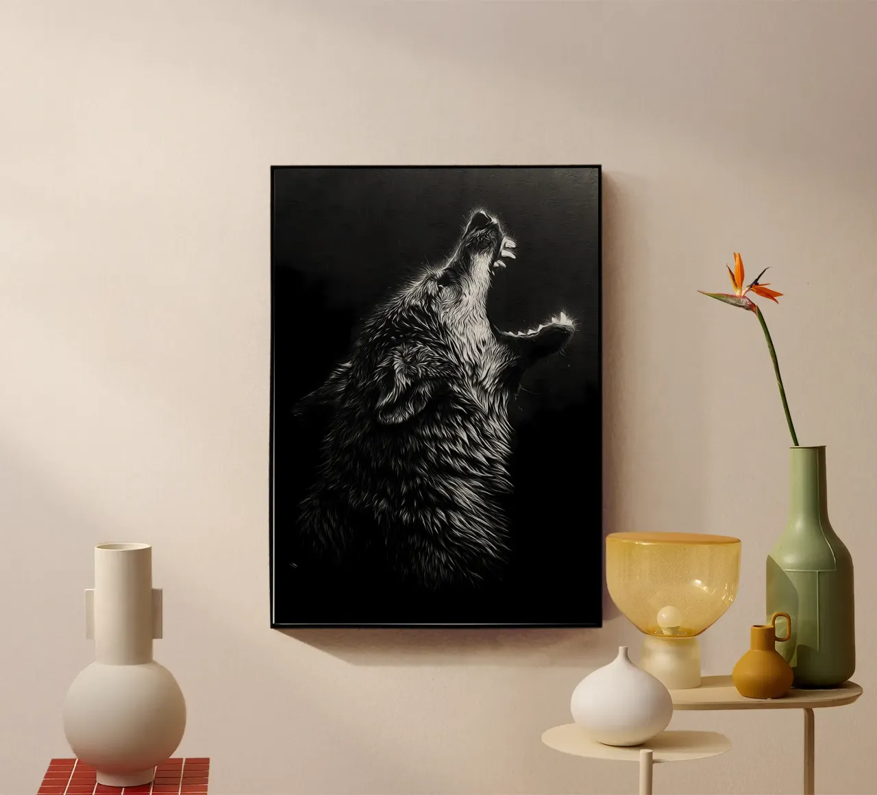 Animale lupo plexiglass da Pierre Walton