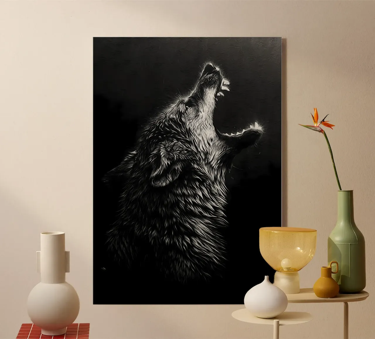 Animale lupo plexiglass da Pierre Walton