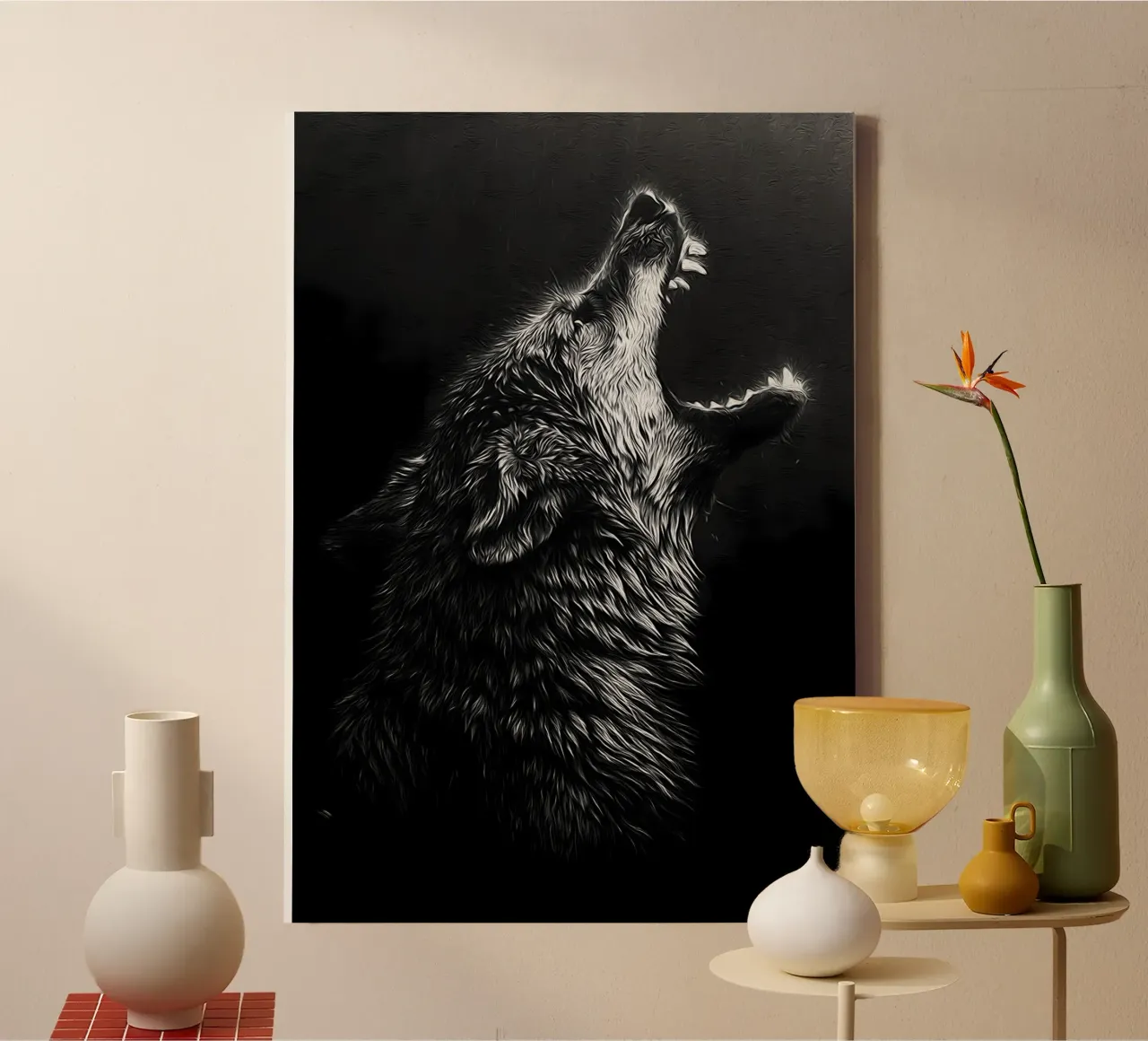 Wolf Animal canvas by Pierre Walton