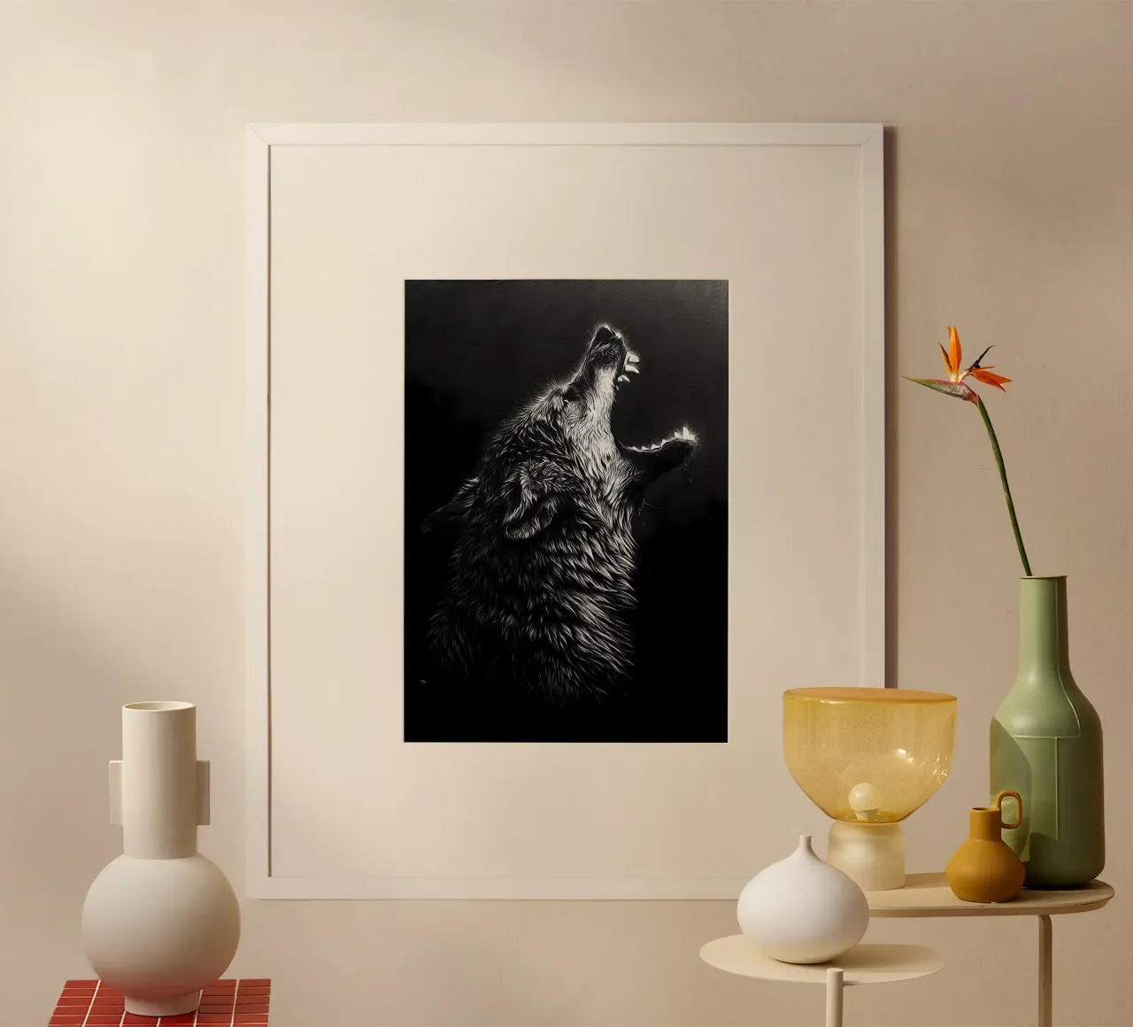 Wolf Dier poster van Pierre Walton