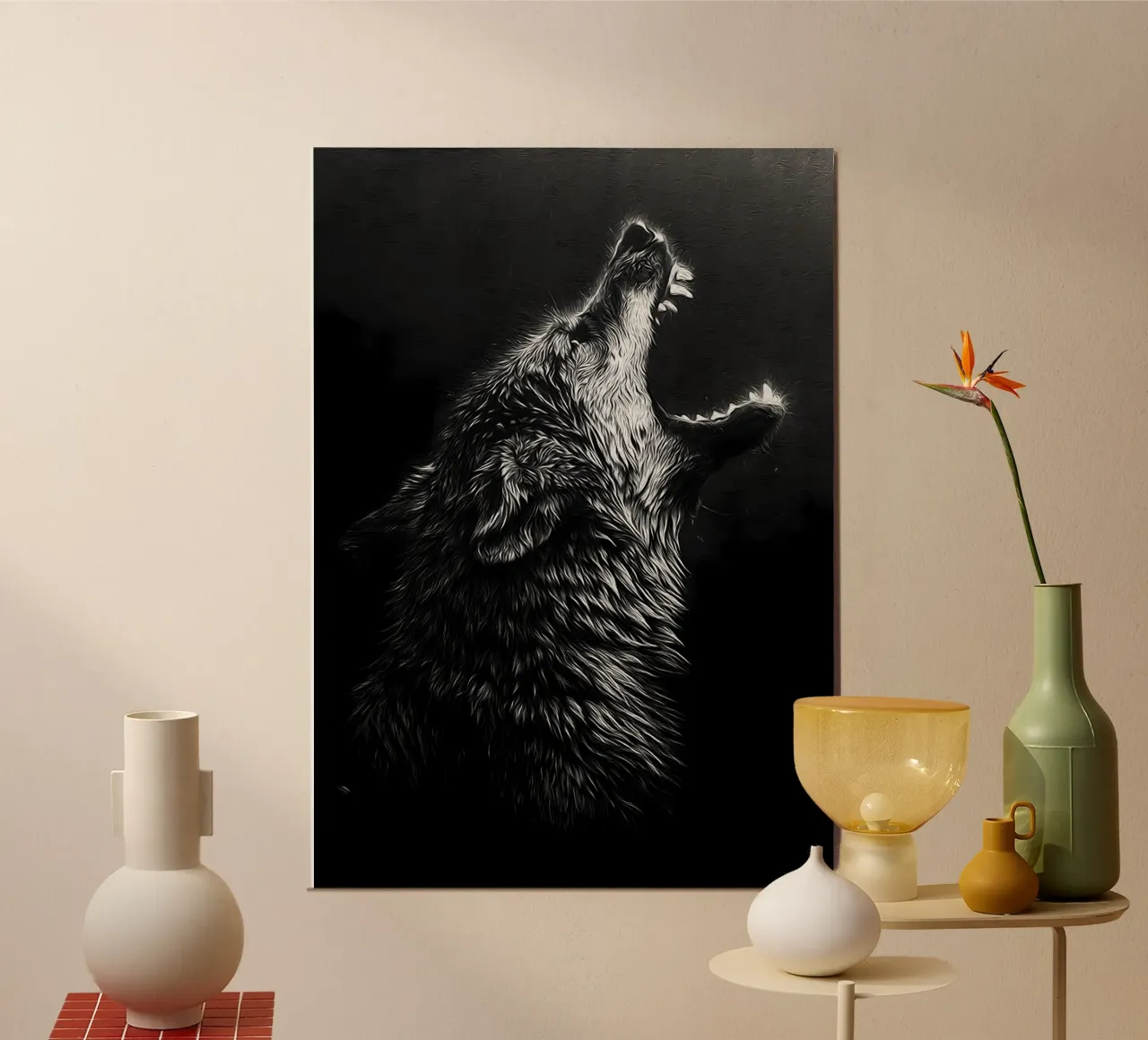 Wolf Dier poster van Pierre Walton