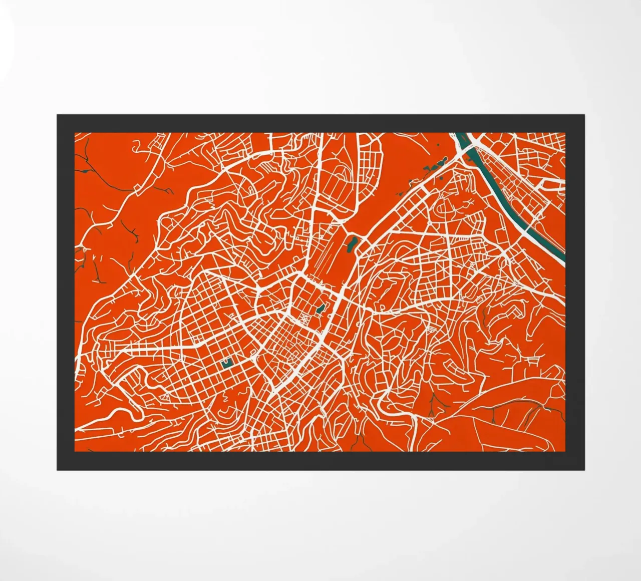 Map STUTTGART GERMANY doormat by Christopher Adams