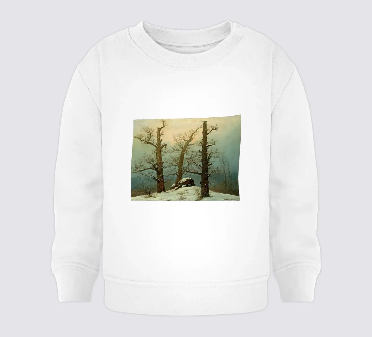 Caspar David Friedrich - Cairn nella neve felpa neonato da Timeless Artworks