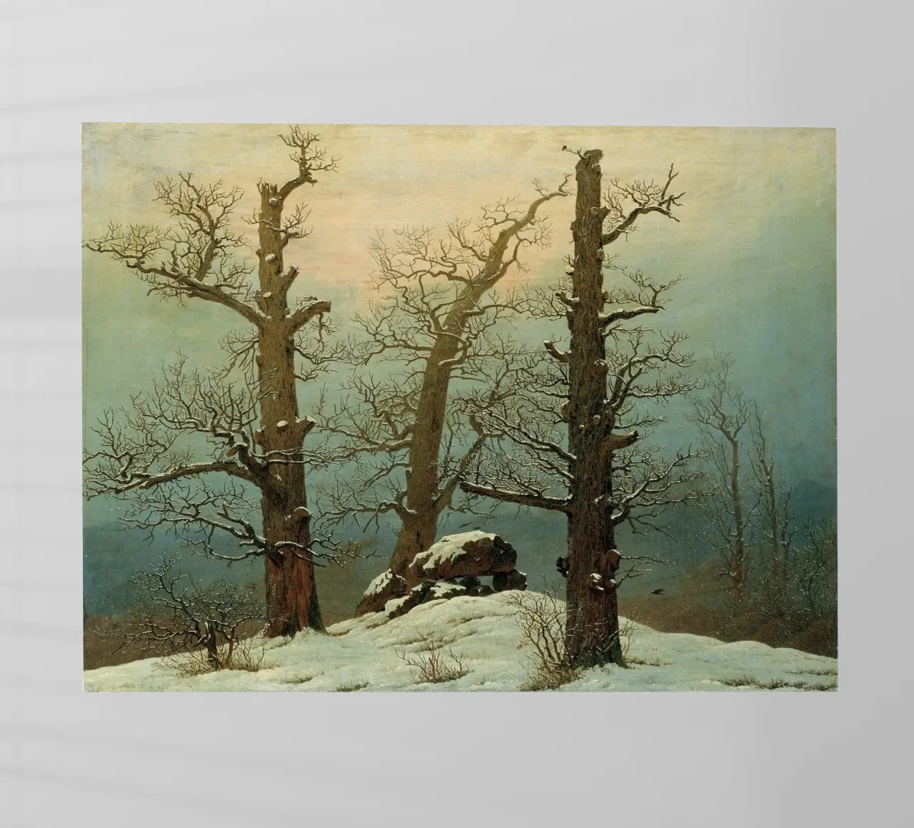 Caspar David Friedrich - Cairn nella neve pellicola backlit da Timeless Artworks