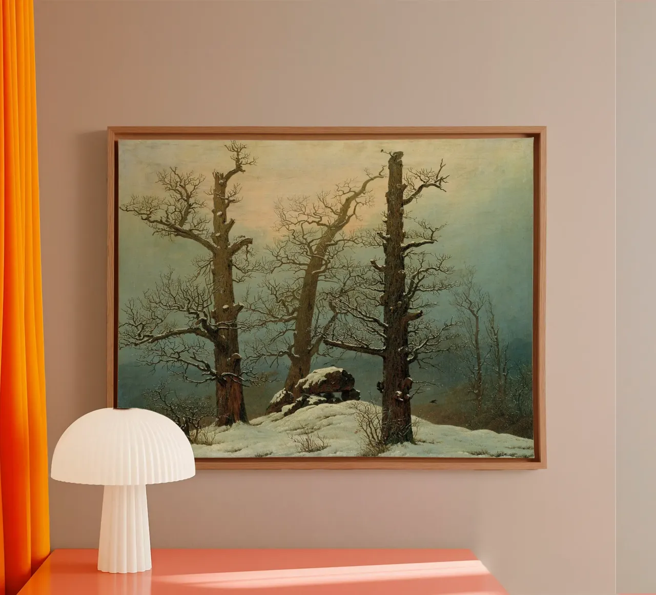 Caspar David Friedrich - Cairn nella neve tela con Cornice a cassetta da Timeless Artworks