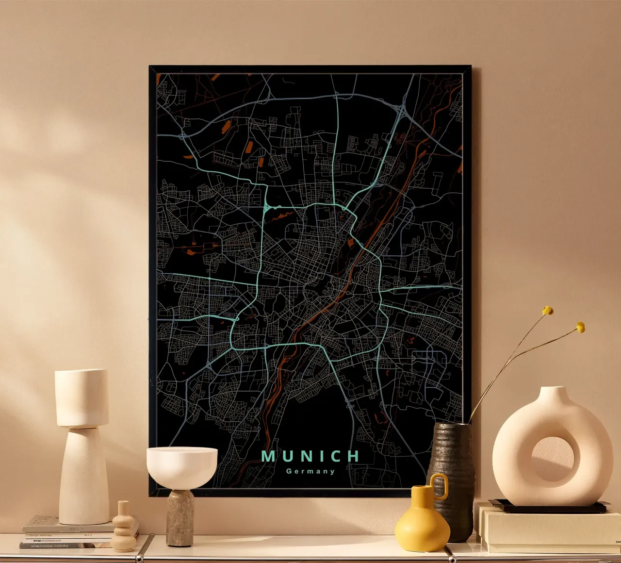 Munich poster con telaio in alluminio da Christopher Adams