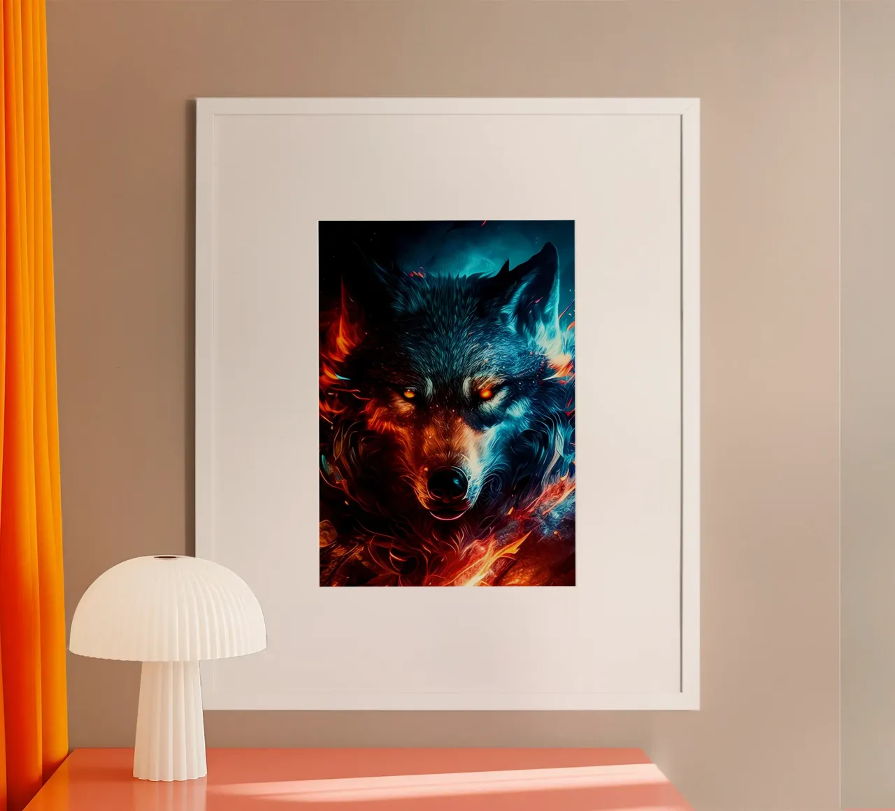 Animale lupo poster con telaio in plastica da Pierre Walton