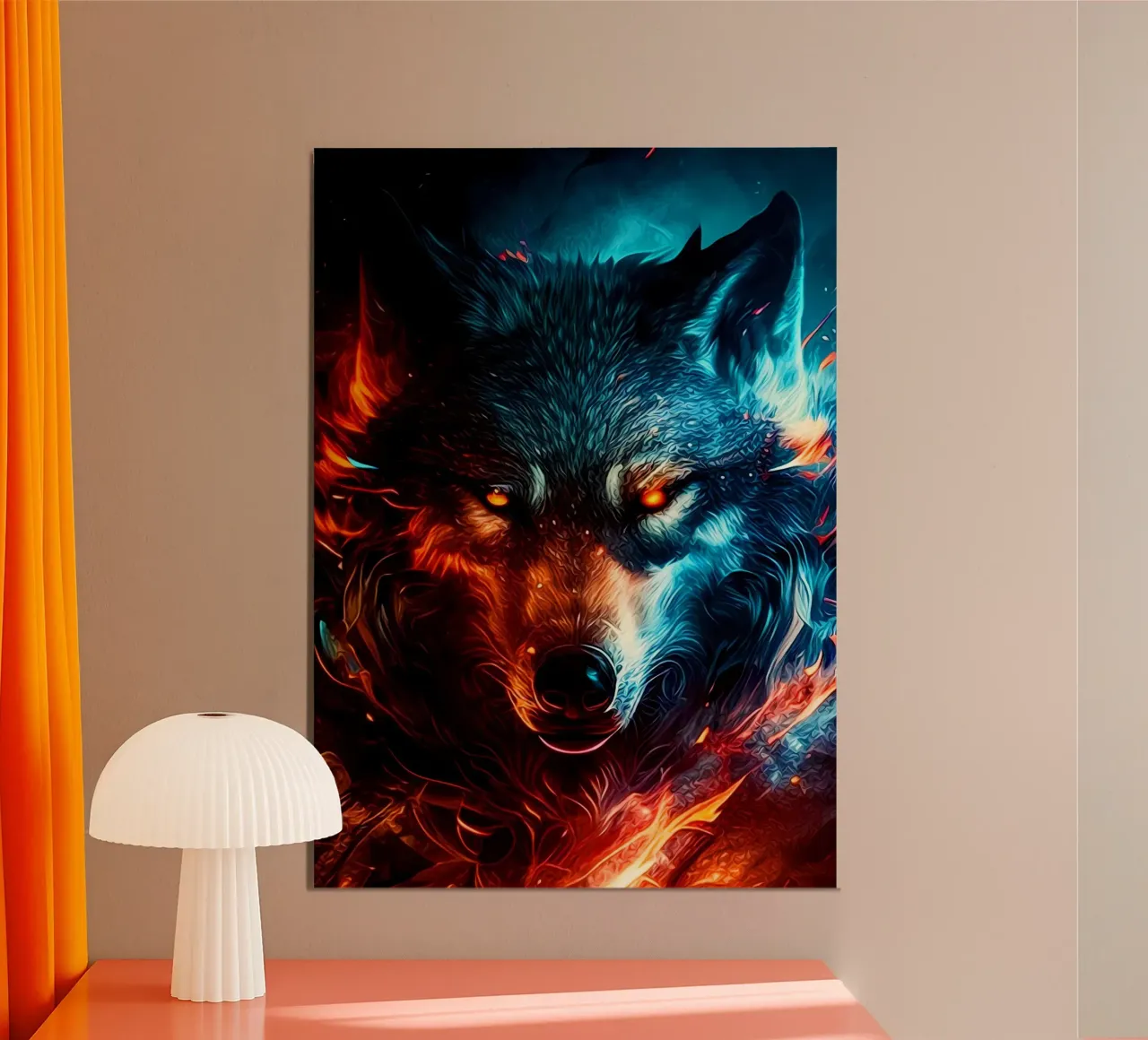 Animale lupo poster con telaio in plastica da Pierre Walton