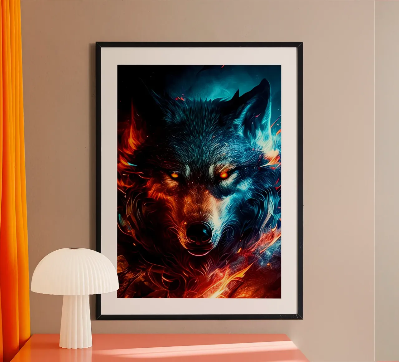 Animale lupo poster con telaio in plastica da Pierre Walton
