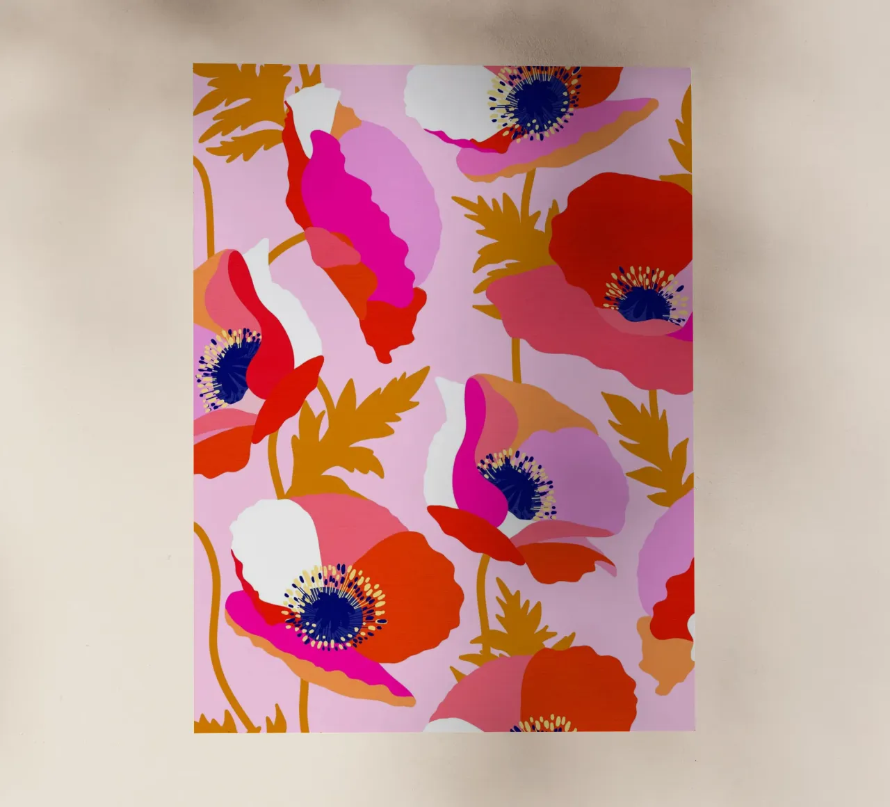 PAPI FELICI - Rosso e rosa botanico pellicola backlit da Dominique Vari