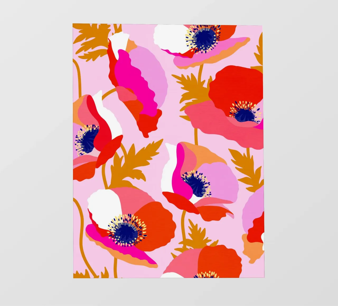 PAPI FELICI - Rosso e rosa botanico telo in pvc da Dominique Vari