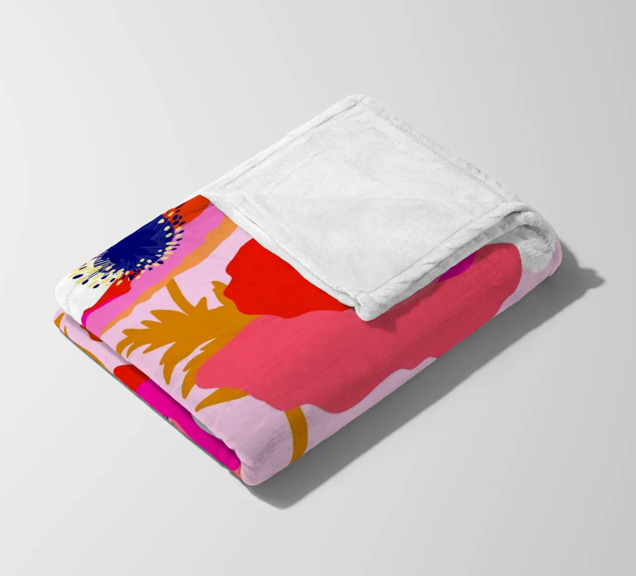 PAPI FELICI - Rosso e rosa botanico coperta in pile da Dominique Vari