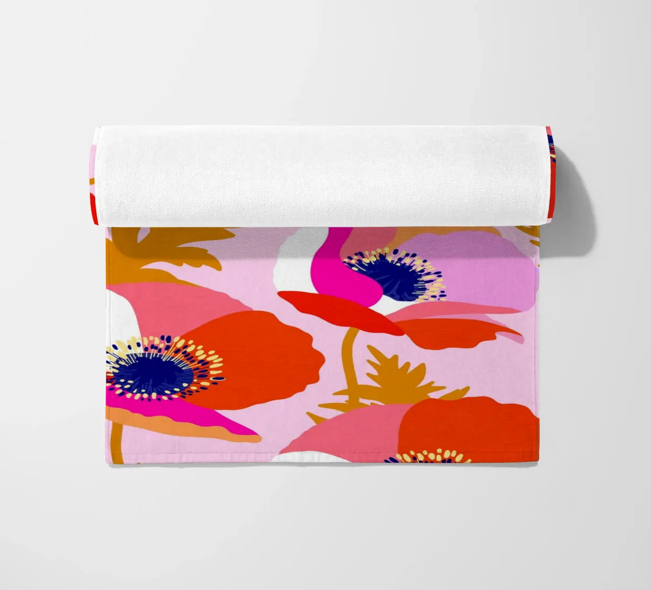 PAPI FELICI - Rosso e rosa botanico telo mare da Dominique Vari