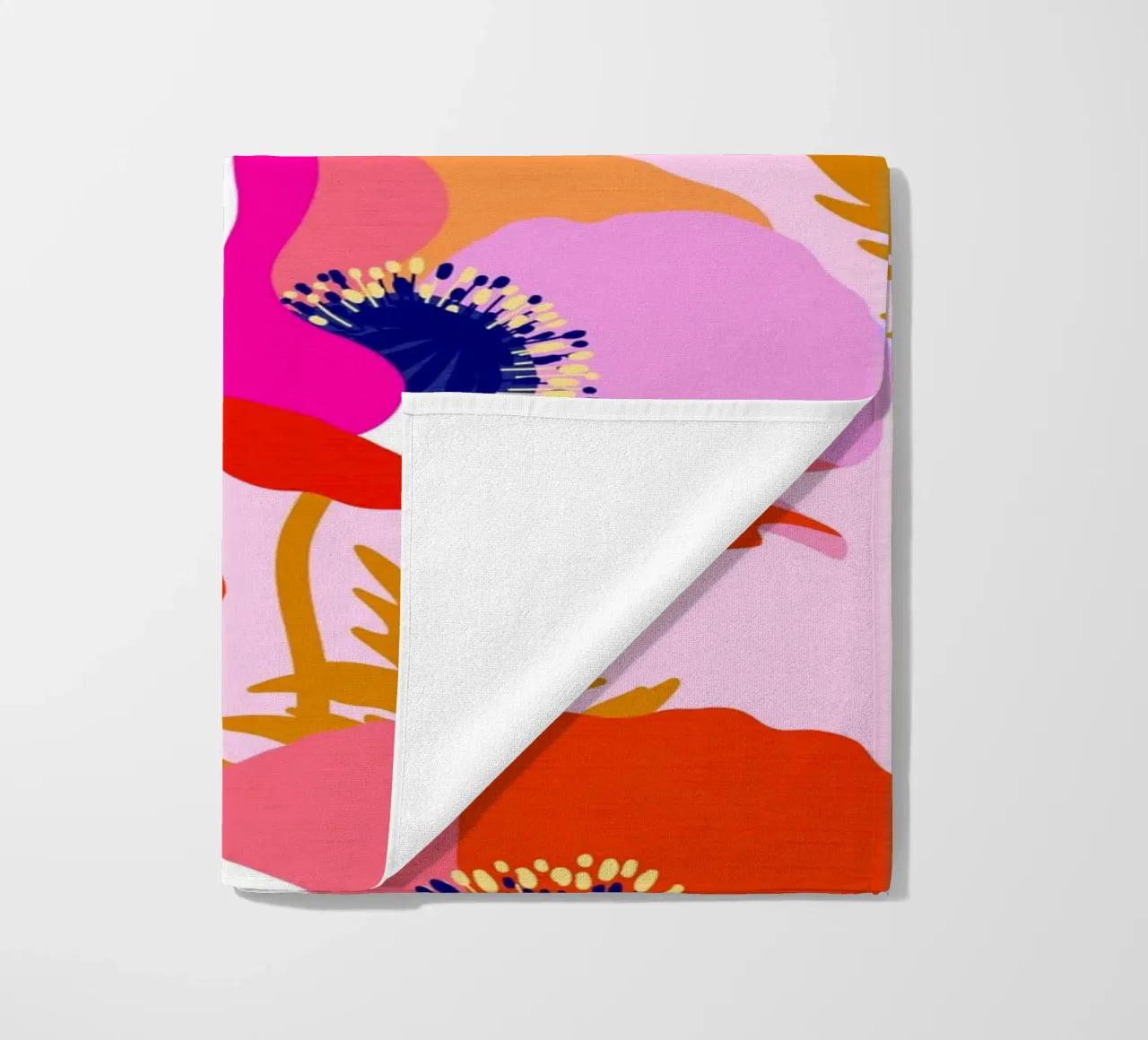 PAPI FELICI - Rosso e rosa botanico telo mare da Dominique Vari