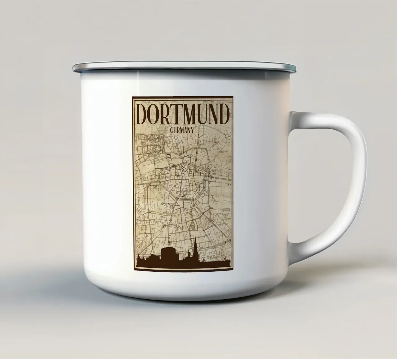 Mappa Dortmund Skyline tazza in smalto da Christopher Adams