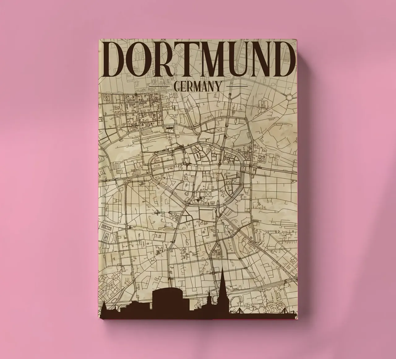 Dortmund Map Skyline carnet de notes de Christopher Adams