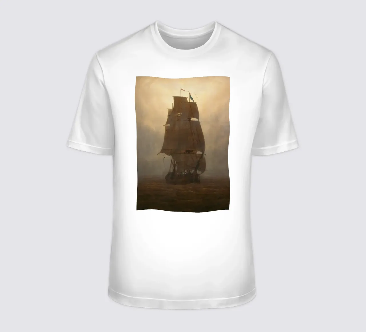 Caspar David Friedrich - Sailing ship t-shirt by Timeless Artworks