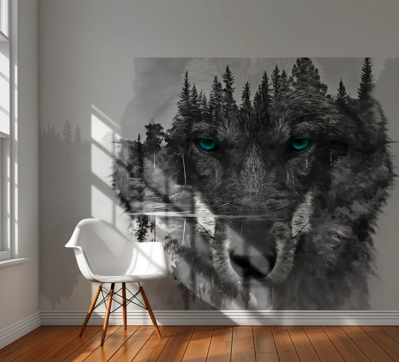 Wolf Dier fotobehang van Pierre Walton