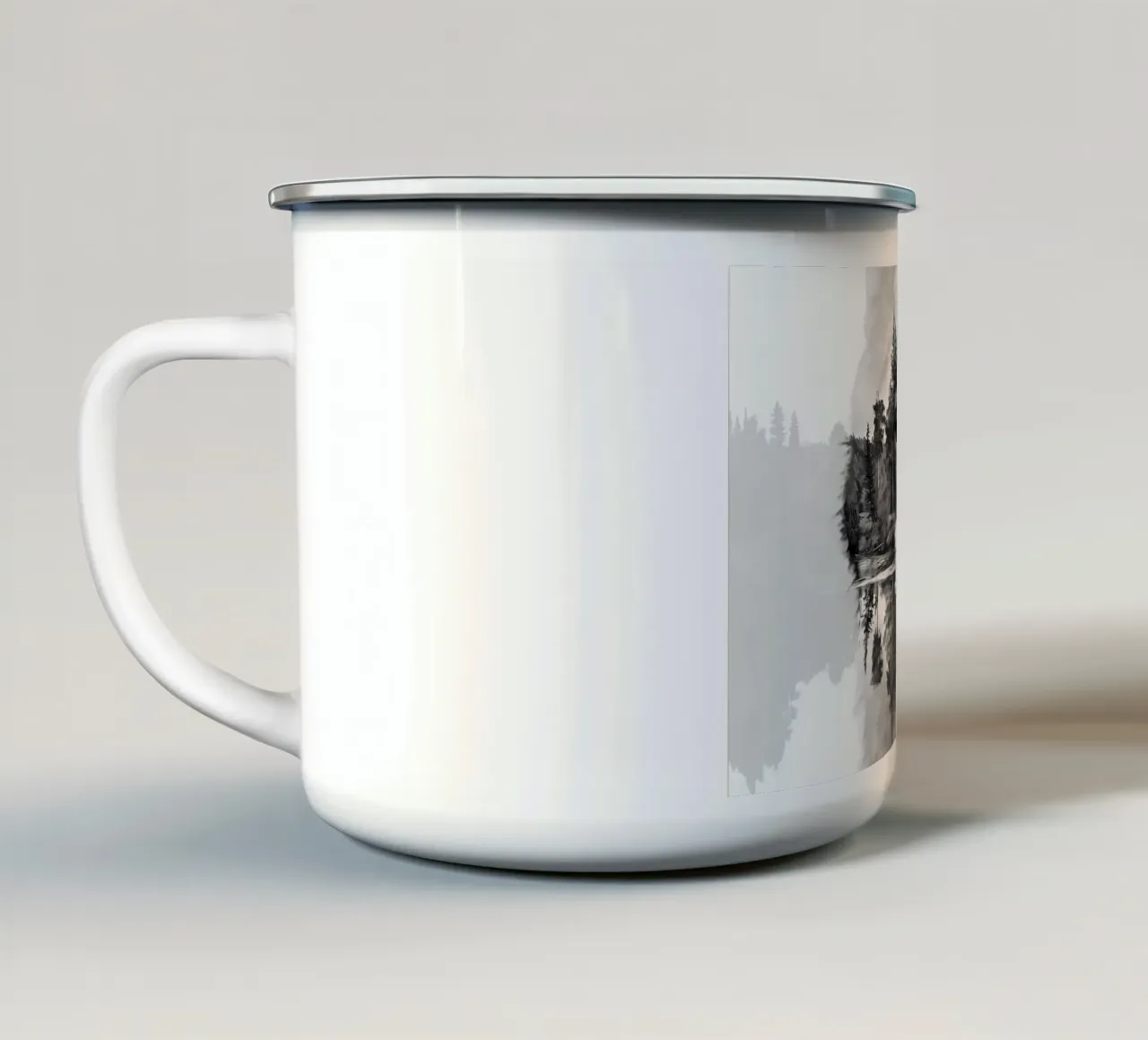 Animale lupo tazza in smalto da Pierre Walton