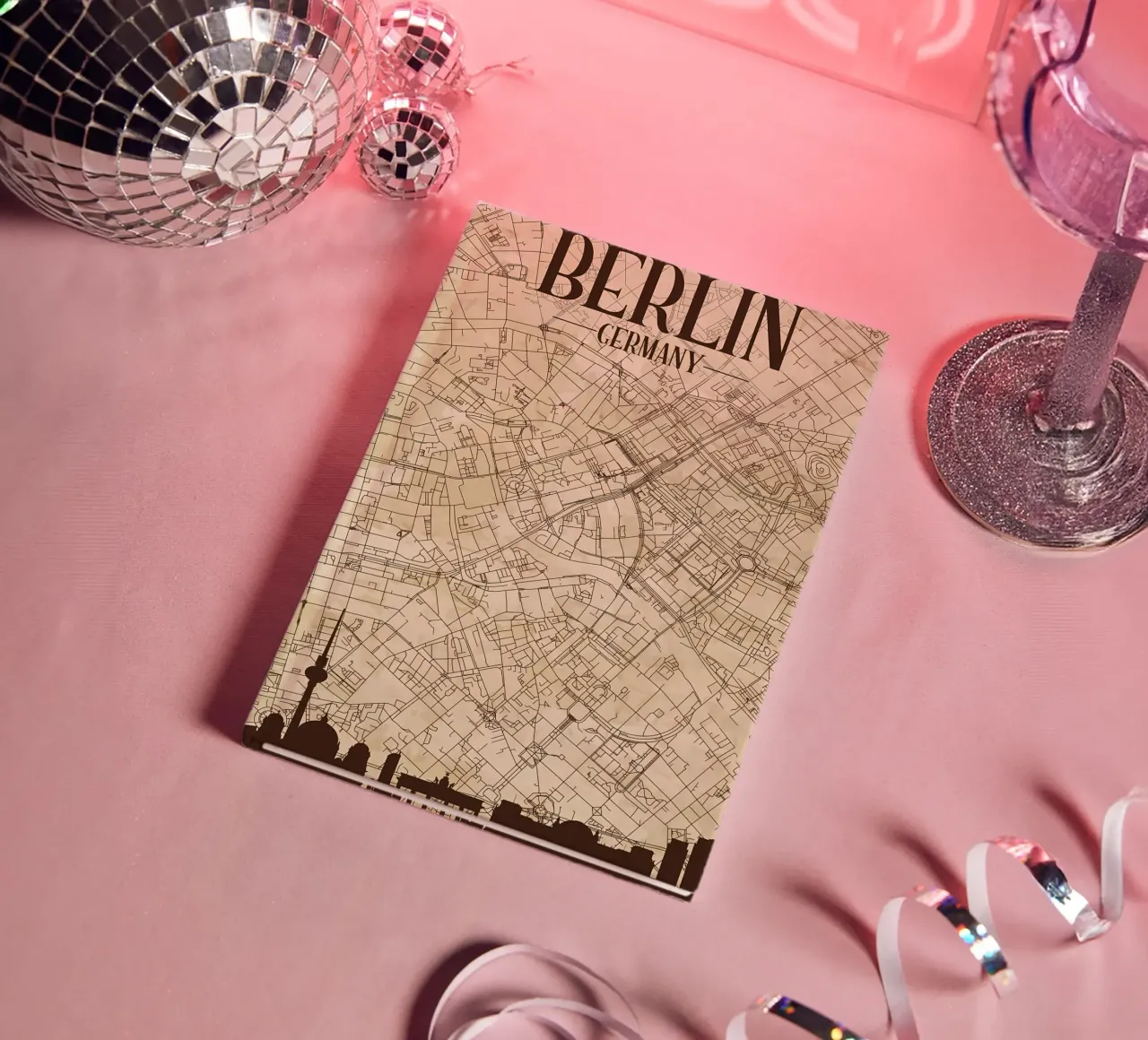 Berlin Map Skyline notebook by Christopher Adams