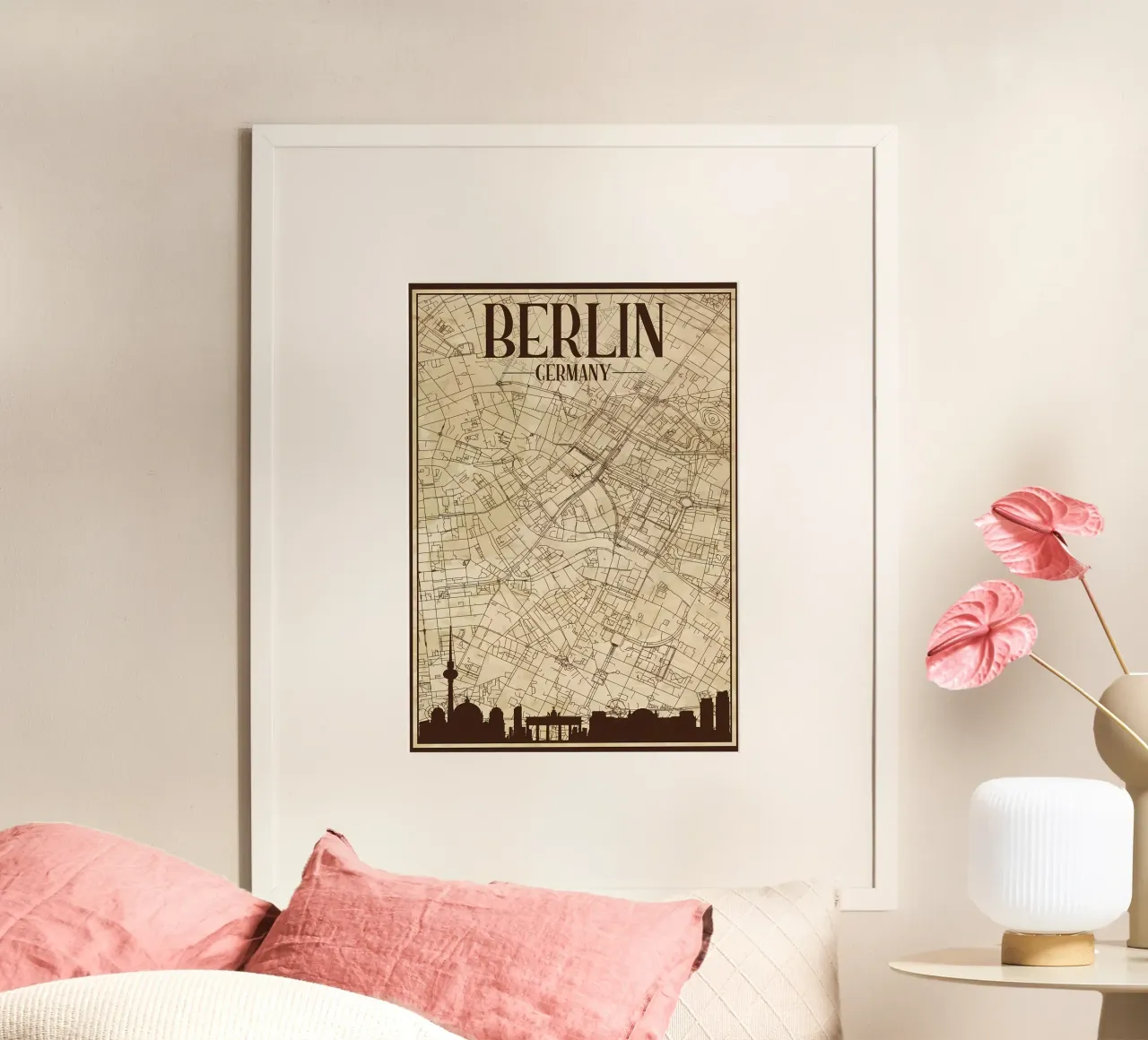 Mappa di Berlino Skyline poster da Christopher Adams