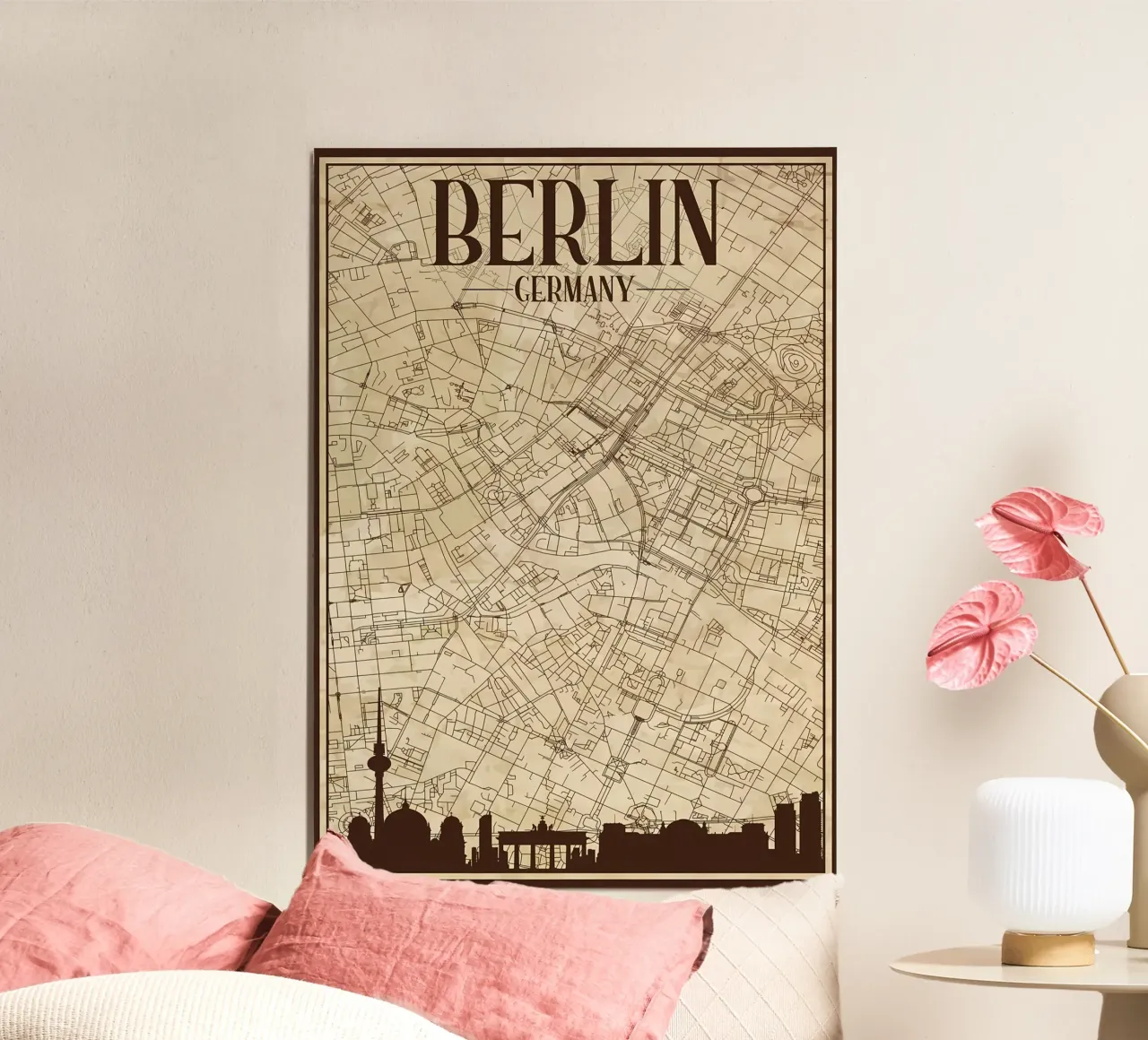 Mappa di Berlino Skyline poster da Christopher Adams