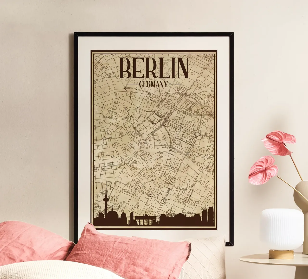 Mappa di Berlino Skyline poster da Christopher Adams