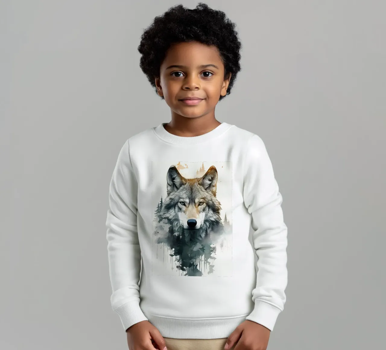 Animale lupo felpa bambino da Pierre Walton