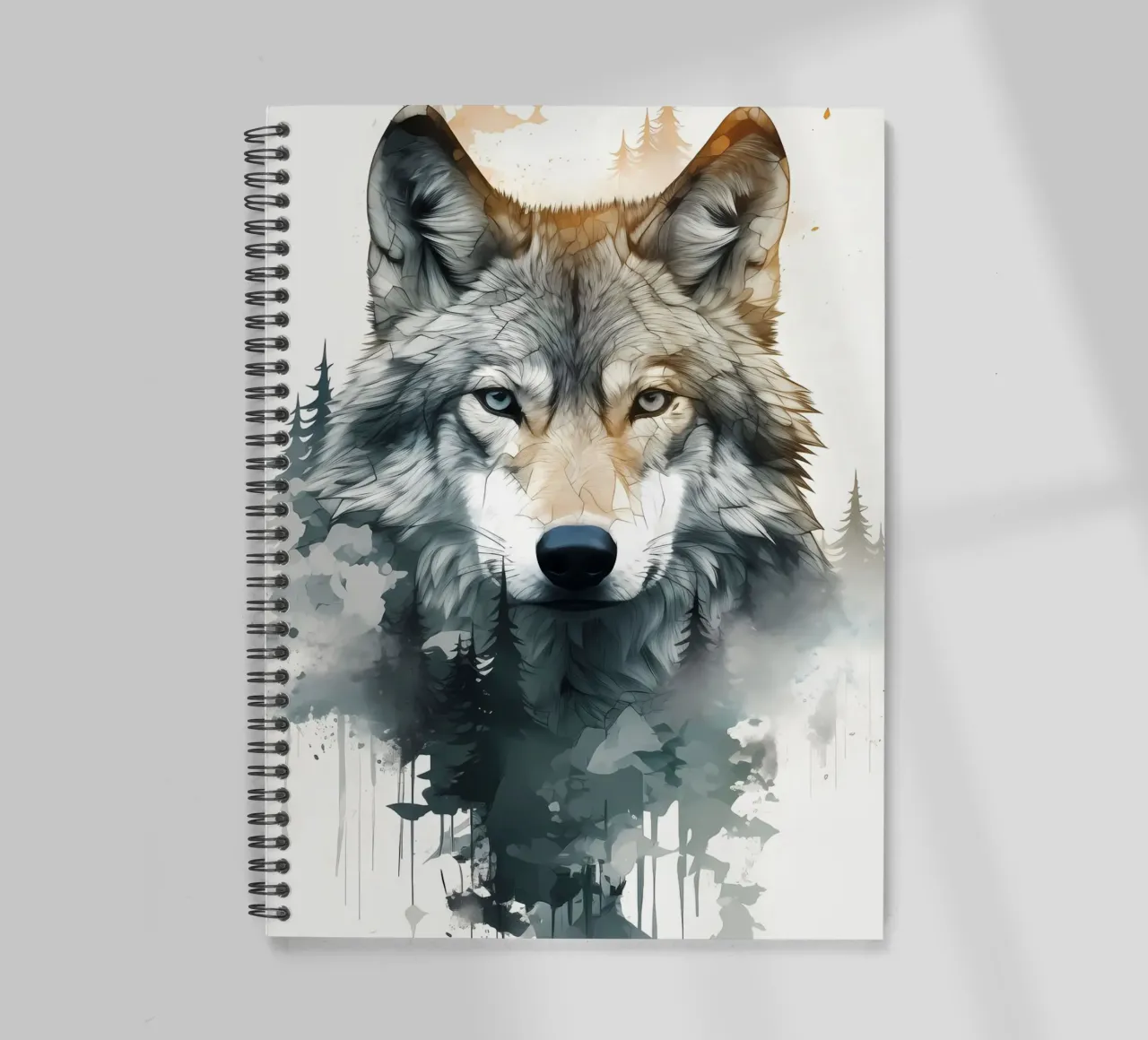Wolf Animal spiral notebook by Pierre Walton