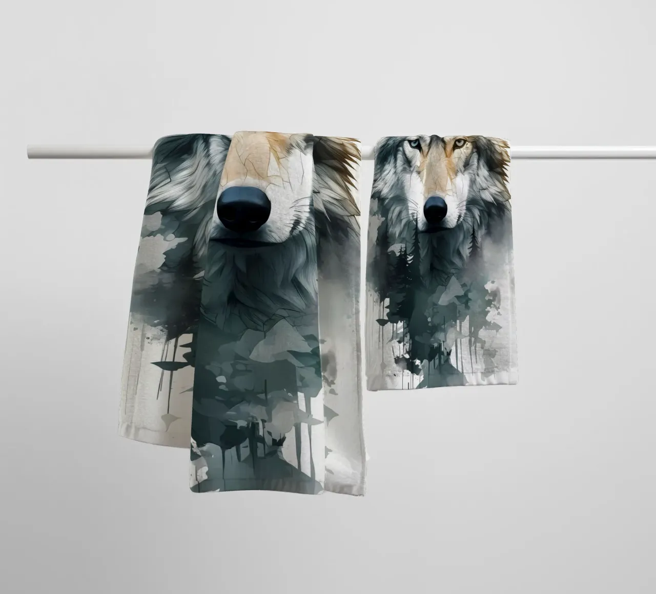 Animale lupo asciugamano da bagno da Pierre Walton